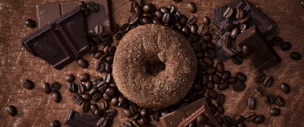 Mocha Donut. Vegan, gluten free, coffee & chocolate donut